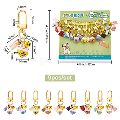 9Pcs Cute Lucky Cat Brass Bell Pendant Decorations&nbsp;KEYC-PH01488