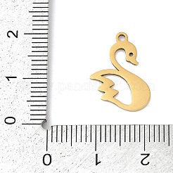 ステンレスペンダント201個  白鳥チャーム  18KGP本金メッキ  18x11x1mm  穴：1.4mm&nbsp;STAS-F316-32D-G