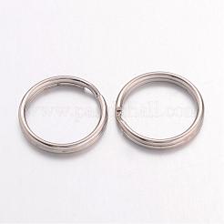 アイアン製キーリング  ダブルループ丸カン  プラチナ  16x2mm  内径：14.5mm&nbsp;JRD16mm