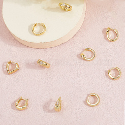 5 Pairs 5 Style Brass Micro Pave Clear Cubic Zirconia Hoop Earrings&nbsp;EJEW-BBC0002-02