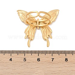 304ステンレススチールカフリング  蝶  ゴールドカラー  32x30mm  内径：17mm&nbsp;LS-RJEW-D306-12G
