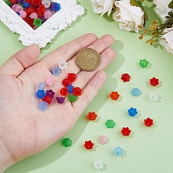 透明アクリルビーズキャップ800色8個  チューリップの花  スズラン  艶消し  ミックスカラー  10x6mm  穴：1.5mm  100個/カラー&nbsp;FACR-HS0001-01