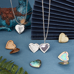 8Pcs 4 Style 304 Stainless Steel & 316 Stainless Steel Locket Pendants&nbsp;STAS-UN0027-58