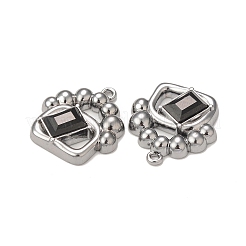 Rack Plating Alloy Glass Pendants&nbsp;PALLOY-P291-15B-02
