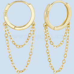 1 Pair 925 Sterling Silver Hoop Earrings&nbsp;EJEW-BBC0002-04G