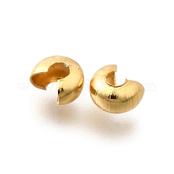 304ステンレススチール製クリンプビーズカバー  18KGP本金メッキ  5.5x4.5x3.5mm&nbsp;X-STAS-P239-34G-04