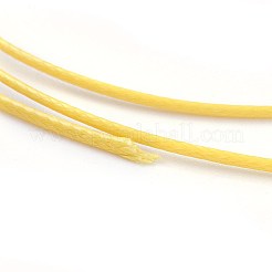 韓国産ワックスポリエステルコード  ゴールド  1mm  約16.4ヤード（15m）/バッグ&nbsp;YC-WH0002-A05