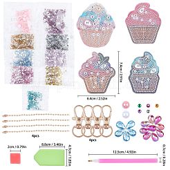 DIY 5D Ice-cream Diamond Painting Keychain Kit&nbsp;DIY-WH0161-94A