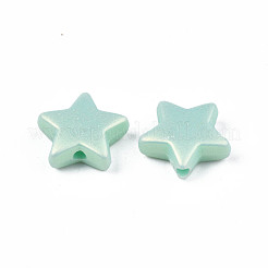 スプレー塗装されたつや消し不透明アクリルビーズ  スター  ミックスカラー  12.5x13.5x4.5mm  約1245個/500g&nbsp;ACRP-S679-43B