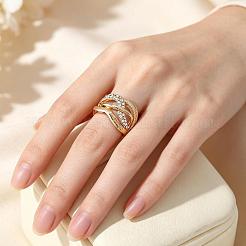 Multi Layered Zinc Alloy Rhinestone Finger Rings for Women&nbsp;IA4421-10