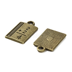 合金のチベット風チャーム  カドミウムフリー＆鉛フリー  定規  アンティークブロンズ  17x10.5x1.5mm  穴：1.8mm  約925個/1000g&nbsp;FIND-C043-012AB