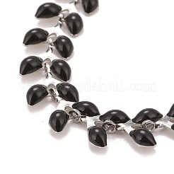 Enamel Wheat Link Chains Bracelet&nbsp;BJEW-P271-02P-01