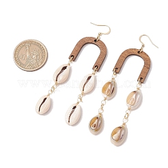 Natural Cowrie Shell Dangle Earrings&nbsp;EJEW-JE06344
