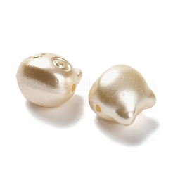 ABSプラスチックビーズ  猫  小麦  12.5x13x11mm  穴：1.8mm  約431個/500g&nbsp;MACR-K359-33A