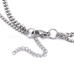 Non-Tarnish 304 Stainless Steel Double Layer Necklaces&nbsp;NJEW-M181-05P