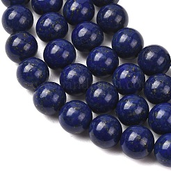 天然石ラピスラズリビーズ連売り  スムーズなラウンド  10mm  穴：1.2mm  約40個/連  15.75''（40センチメートル）&nbsp;GG-CBA59DD-C03-10mm