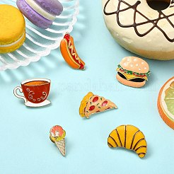 6Pcs 6 Styles Food Series Enamel Pins&nbsp;JEWB-CJ0003-21