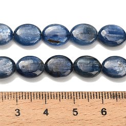 天然石カヤナイトビーズ連売り  卵形  ブルー  9.5~10x8~8.5x4.5mm  穴：0.7~0.8mm  約41個/連  16.02''（40.7センチメートル）&nbsp;G-H335-D01-8x10mm-A