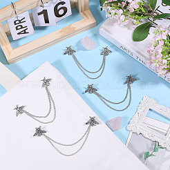 4Pcs Bee Alloy Hanging Chain Brooch&nbsp;FIND-CA0011-13AS