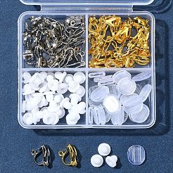 真鍮製クリップ式イヤリングパーツ  ゴムとシリコンのイヤリングパッド付き  ミックスカラー  13x6x7mm  穴：1mm&nbsp;FIND-FS0003-15