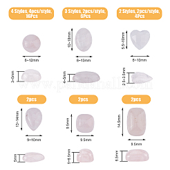 32Pcs 12 Styles Natural Rose Quartz Cabochons&nbsp;G-FH0002-18