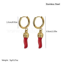 Geometric Red Chili Earrings for Women Stainless Steel Casual Party Jewelry&nbsp;SO5470-1