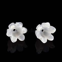 ナチュラルホワイトシェルビーズキャップ  6花びら  スズラン  8x8x7mm  穴：1mm&nbsp;SSHEL-N032-58A