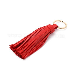 PU leather Tassel Pendants Keychains&nbsp;KEYC-WH0021-36A