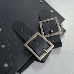 PUレザーアーマー  レトロスタイルのバイキング男性用男の子ステージショーコスプレ  ブラック  389x475x2.5~12.5mm&nbsp;AJEW-WH0596-727