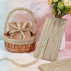Metallic Polyester Braided Lace Trim Ribbons&nbsp;OCOR-WH0060-76A