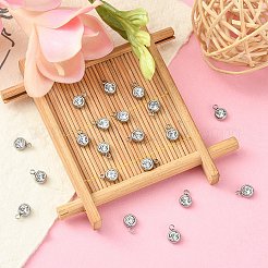 20Pcs 201 Stainless Steel Rhinestone Charms&nbsp;STAS-YW0002-02A