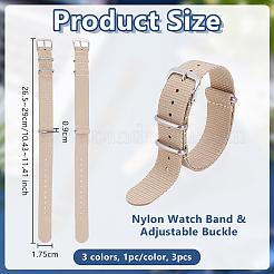 3Pcs 3 Colors Nylon Watch Bands&nbsp;AJEW-OC0015-62
