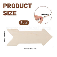 8Pcs Arrow Shape Unfinished Wooden Blank Plaque&nbsp;WOOD-CA0001-86