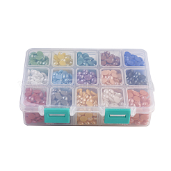 15 Colors Pearlized Plated Handmade Porcelain Cabochons&nbsp;PORC-JP0001-01-B
