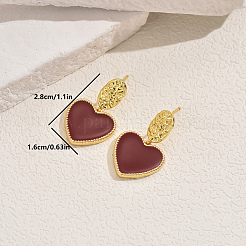 Exquisite Brass Heart Dangle Stud Earrings&nbsp;KG8789