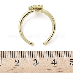 Brass Micro Pave Cubic Zirconia Cuff Rings&nbsp;RJEW-H256-13G