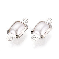 Brass ABS Imitation Pearl Connector Charms&nbsp;KK-N286-02C-P