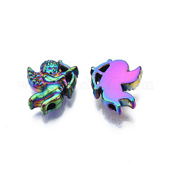 ラックメッキレインボーカラーアロイビーズ  カドミウムフリー＆ニッケルフリー＆鉛フリー  キューピッド  12x10.5x3.5mm  穴：1.5mm&nbsp;PALLOY-S180-330