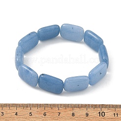 Dyed Natural Aquamarine Rectangle Beaded Stretch Bracelets for Women&nbsp;BJEW-JB14447