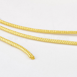 ナイロン編組糸  ジュエリー製作やマクラメ工芸用の中国結び紐  ゴールド  0.8mm  約49.21ヤード（45m）/ロール&nbsp;NWIR-K022-0.8mm-19