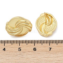 真鍮製スタンドピアス  鉛フリー＆カドミウムフリー  長持ちメッキ  18KGP本金メッキ  フラットラウンド  16x14mm&nbsp;EJEW-H154-08B-G