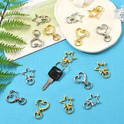 20Pcs 4 Styles Heart/Star Alloy Swivel Clasps&nbsp;FIND-YW0005-60