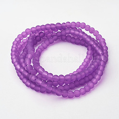 Baking Paint Transparent Glass Bead Strands&nbsp;X-GLAA-S031-4mm-36