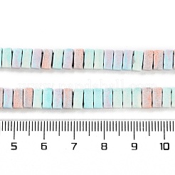 天然レインボーアラシャン瑪瑙ビーズ連売り  染め  2穴  長方形  ミックスカラー  3x6.5x3mm  穴：0.8mm  約124個/連  15.94インチ（40.5cm）&nbsp;G-NH0022-K01-01
