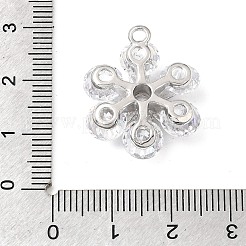 真鍮マイクロパヴェクリアキュービックジルコニアペンダント  花のチャーム  プラチナメッキ  24x19x7.5mm  穴：1.8mm&nbsp;KK-N290-11P