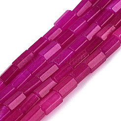 天然の天然翡翠ビーズ連売りを染めた  六角柱  カメリア  5~7.5x3.5~4.5mm  穴：0.6~0.8mm  約57~64個/連  14.76~15.55インチ（37.5~39.5cm）&nbsp;GG-N002-01A-19