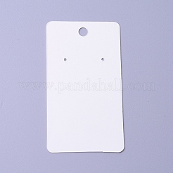 厚紙のピアスディスプレイカード  大理石模様の長方形  ホワイト  9x5x0.04cm  穴：1.5mm&nbsp;X-CDIS-F003-16A