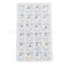 96本の電気メッキガラスビーズ連売り  多面カット  象  透明  13x15x7mm  穴：1mm&nbsp;EGLA-T008-027D