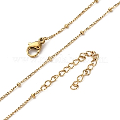 2mm 304ステンレススチール製サテライトチェーンネックレス  14KGP本金メッキ  17.32インチ（44cm）&nbsp;NJEW-T016-24G