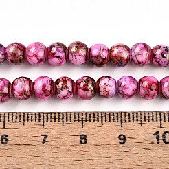ペイントガラスビーズを焼く  ドローベンチスタイル  ラウンド  カメリア  6~6.5mm  穴：1mm&nbsp;X1-DGLA-N003-6mm-B03